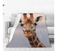 Cute Giraffe Throw Blanket for Couch, Plush Fuzzy Soft Flannel Blankets and Throws for Sofa, 50"x40" Bed Blankets for Travel Camping Chair, All Season Warm Fleece Blanket