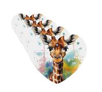 Cute Giraffe Watercolor 4 Pcs Car Air Freshener Lavender Hanging Scented Cards Automotive Scented Hanging Sheets Heart Shape For Car Home Office Closet Bathroom