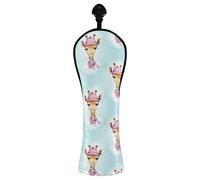 Cute Giraffe Winter Golf Club Head Covers for Women Men PU Leather Golf Headcovers with Number Tags for Wood Hybrid Driver