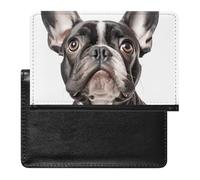 Cute Giraffe with Colors Sunglasses Funny Passport Holder Slim Travel Wallet RFID Blocking Card Case Cover Passport Cover Protector Essentials with Credit Card Slots for Women/Men, A French Bulldog