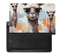 Cute Giraffe with Colors Sunglasses Funny Passport Holder Slim Travel Wallet RFID Blocking Card Case Cover Passport Cover Protector Essentials with Credit Card Slots for Women/Men, Cute Giraffe with