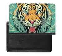 Cute Giraffe with Colors Sunglasses Funny Passport Holder Slim Travel Wallet RFID Blocking Card Case Cover Passport Cover Protector Essentials with Credit Card Slots for Women/Men, Tiger Head Pattern