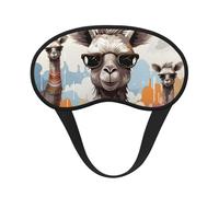 Cute Giraffe with Colors Sunglasses Funny Sleep Mask for Men Women Blackout Eye Masks for Sleep, Relaxing Zero Pressure Night Blindfold Soft Breathable Eye Cover for Travel, Night Work, Nap, Office