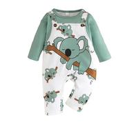 Cute Giraffe + with Floral Print Long Sleeve Baby Girl Clothes White Jumpsuit for Baby Romper