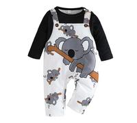 Cute Giraffe + with Floral Print Long Sleeve Baby Girl Clothes White Jumpsuit for Baby Romper