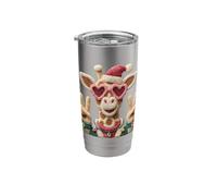 Cute Giraffe with Sunglasses Festive Peace Signs Design Stainless Steel Insulated Tumbler