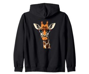 Cute Giraffe With Sunglasses - Giraffe Wearing Sun Glasses Zip Hoodie
