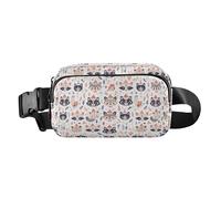 Cute Giraffes Clouds Women Men Teenagers Stylish Waist Pack Crossbody Bag for Travel Shopping Running, Cute Raccoon Wildlife Christmas, One Size
