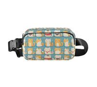 Cute Giraffes Clouds Women Men Teenagers Stylish Waist Pack Crossbody Bag for Travel Shopping Running, Cute Cat Cartoon Illustration, One Size