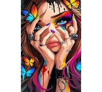 Cute Girl Butterfly 300 Piece Jigsaw Puzzle for Adults, Creativity, Challenging and Difficult Puzzle, Brain Teaser Puzzles for Adults 300 Pieces for The Whole for Women, Men