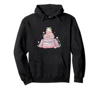 Cute Girl Frog Sitting on Books Whimsical Reading Aesthetic Pullover Hoodie