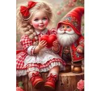 Cute Girl Gnome Jigsaw Puzzles for Adults 1500 piece, puzzle for Adults 34.2x22.4 inch, DIY Craft puzzles for Home Decoration Gifts,Puzzle Perfect for Game