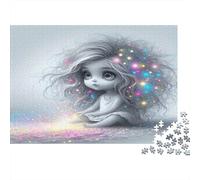 Cute Girl Illustration 1000 Piece Jigsaw Puzzle Paper for Adults Magic Starlight Puzzle Game for Family Relax Decor 52x38cm/1000pcs