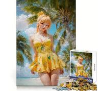 Cute Girl in Yellow Dress 1000 Pieces Jigsaws Adults Puzzles Gifts Sharp Thinking Cozy Fun Fun Activity Game Night (50x75cm)