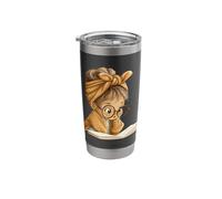 Cute Girl Open Book Reading Book Lover Graphic Round Glasses Stainless Steel Insulated Tumbler