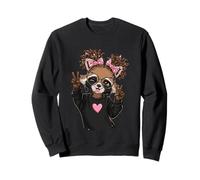 Cute Girl Raccoon Winking With Oversized Glasses Peace Sign Sweatshirt