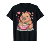 Cute Girls Capybara Ramen Kawaii Tea Kawaii Capybara Lover T-Shirt