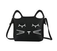 Cute Girls' Crossbody Bag, Kids Cat Purse Toddlers Wallet ith Mini Coin Purse Cat Headband Gifts for Girls (Black)
