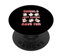 Cute Girls Ghost Halloween Ghouls Just Wanna Have fun women PopSockets Adhesive PopGrip