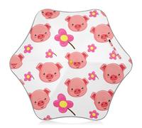 Cute Girls Umbrella Kids Travel Spf 50+ Sun Umbrellas Uv Protection Black Long Handle Boys Umbrellas for Rain Cute Cartoon Pig Print Floral