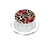 Cute Girly Hibiscus Swirl Floral Pattern Illustration Print PopSockets PopGrip for MagSafe