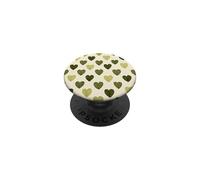 Cute girly Minimalist Love Design || Green Heart Pattern PopSockets Adhesive PopGrip
