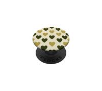 Cute girly Minimalist Love Design || Green Heart Pattern PopSockets Adhesive PopGrip