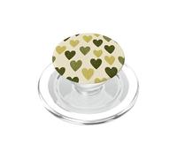 Cute girly Minimalist Love Design || Green Heart Pattern PopSockets PopGrip for MagSafe