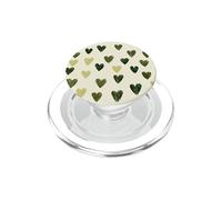 Cute girly Minimalist Love Design || Green Heart Pattern PopSockets PopGrip for MagSafe