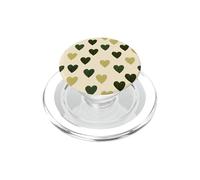 Cute girly Minimalist Love Design || Green Heart Pattern PopSockets PopGrip for MagSafe
