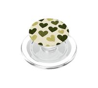 Cute girly Minimalist Love Design || Green Heart Pattern PopSockets PopGrip for MagSafe