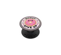 Cute Girly Pink Donut Give Up Funny Sweet Sprinkles Pattern PopSockets Adhesive PopGrip