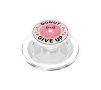 Cute Girly Pink Donut Give Up Funny Sweet Sprinkles Pattern PopSockets PopGrip for MagSafe