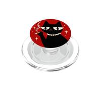 Cute Girly Red Black Cat Pearl Necklace Smoking Chic Pattern PopSockets PopGrip for MagSafe
