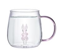 Cute Glass Cups - 3D Clear Borosilicate Glass Coffee Mug, Cute Travel Mug, Daily Life, Portable Cartoon Cups for Workplace, Rabbit, Fare riferimento alla descrizione, Please refer to description