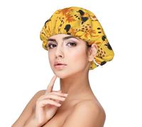 Cute Glasses Giraffe Print Satin Silk Bonnet for Sleeping Women, Adjustable Double Layer Satin Hair Bonnet Night Sleep Cap for Curly Hair