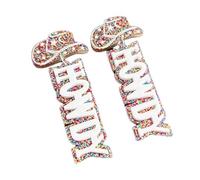 Cute Glitter HOWDY Acrylic Western Cowgirl Cowboy Drop Dangle Lightweight Earrings Country Concert Nashville Rodeo Disco Party Boho Southern Jewelry for Women, Zinc, No Gemstone