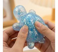Cute Glitter Turtle Shape Squishy, Funny Animal Shape Stress Ball, 9.5cm Large Soft Sensory Fidget Malt Sugar Balls Toys for Adults Stress Relief, Ideal for ADHD,Autism,Office Desk,Party Favors (A1)