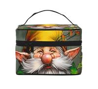 Cute Gnome 1 Printing Makeup Bag for Women Portable Travel Cosmetic Case Make Up Organizer Bag Beauty Box with Inner Pouch and Handle