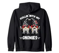 Cute Gnome For Oldschool Biker Kids Rollin`With My Gnomies Zip Hoodie