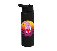 Cute Gnome Heart Love Cozy Warmth Charming Character Romance Stainless Steel Insulated Water Bottle