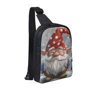 Cute Gnome Printed Chest Bag Sling Bag for Men Women, Waterproof Crossbody Backpack Men Bag for Runner Workout Hiking Cycling Travel