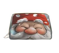 Cute Gnome Printed Makeup Bag for Women Portable Leather Make up Bag Travel Zipper Cosmetic Bags Organizer