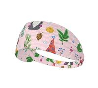 Cute Gnome Printed Running Headband Women, Foldable Adjustable Width, Non Slip for Workout Washing and Spa