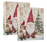Cute Gnome Red Cardinal-a1 3 D-Ring Binder A4 2 Pack with 200 Sheet for Kids School Supplies Women Men Office