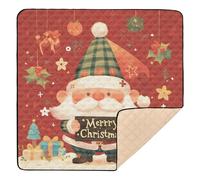 Cute Gnome Red Christmas Soft Foam Baby Gym & Activity Mat for Indoor Outdoor Cozy Breathable Foldable Padded Play Mat for Babies Infants Toddlers, 50'' x 50''
