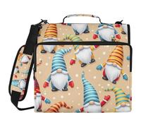 Cute Gnomes 3 Ring Binder with 2 Inch Ring, Mesh Zipper Pocket Portfolio for College Students