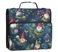Cute Gnomes A River 3 Ring Binder 1.5" Zipper with Handle Includes Zip Pocket Portable Portfolio for School and Office Carpeta con bolsillo Extra