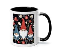 Cute Gnomes Ceramic Coffee Mug with Handle 11 Ounces, Porcelain Mug Coffee Cup Tea Mug Water Cup Ideal for Coffee,Tea,Latte,Cappuccino,Microwave & Dishwasher Safe Unique Gift Cup