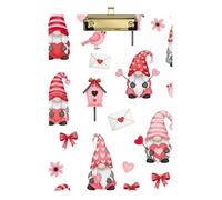 Cute Gnomes Hats Acrylic Clipboard Portable Clipboards Hardboard Clipboards Standard Size with Low Profile Metal Clip for Students, Women, Man